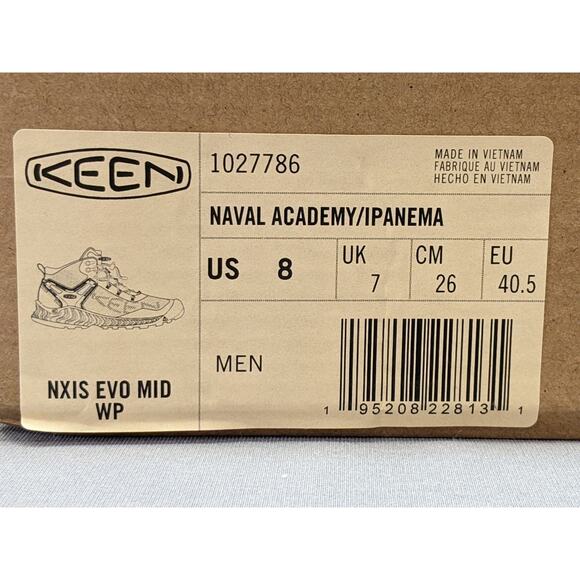 Keen Men's NXIS Evo Mid WP Height Waterproof Hiking Shoe Navy Size 8 - Picture 10 of 12